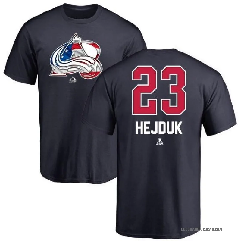 Milan Hejduk Youth Navy Colorado Avalanche Name and Number Banner Wave T-Shirt -