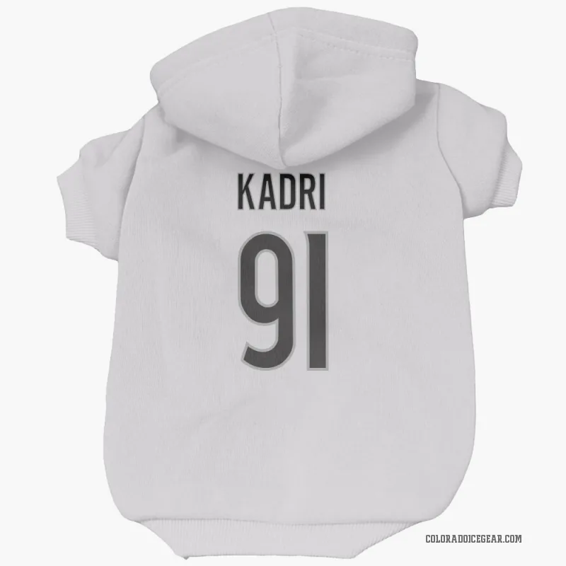 Nazem Kadri  White Colorado Avalanche  Cat & Dog Pet Hoodie