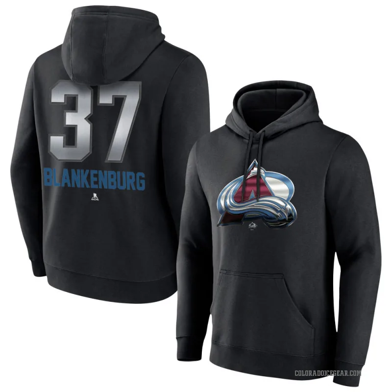 Nick Blankenburg Men's Black Colorado Avalanche Branded Midnight Mascot Logo Pullover Hoodie