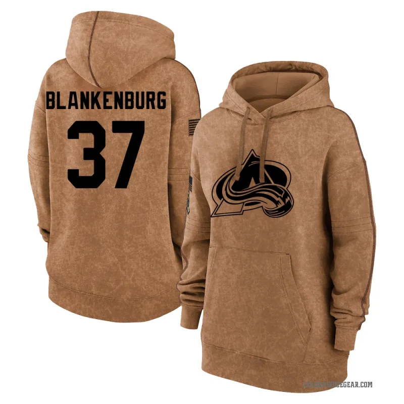 Nick Blankenburg Women's Brown Colorado Avalanche 2023 Salute to Service Pullover Hoodie