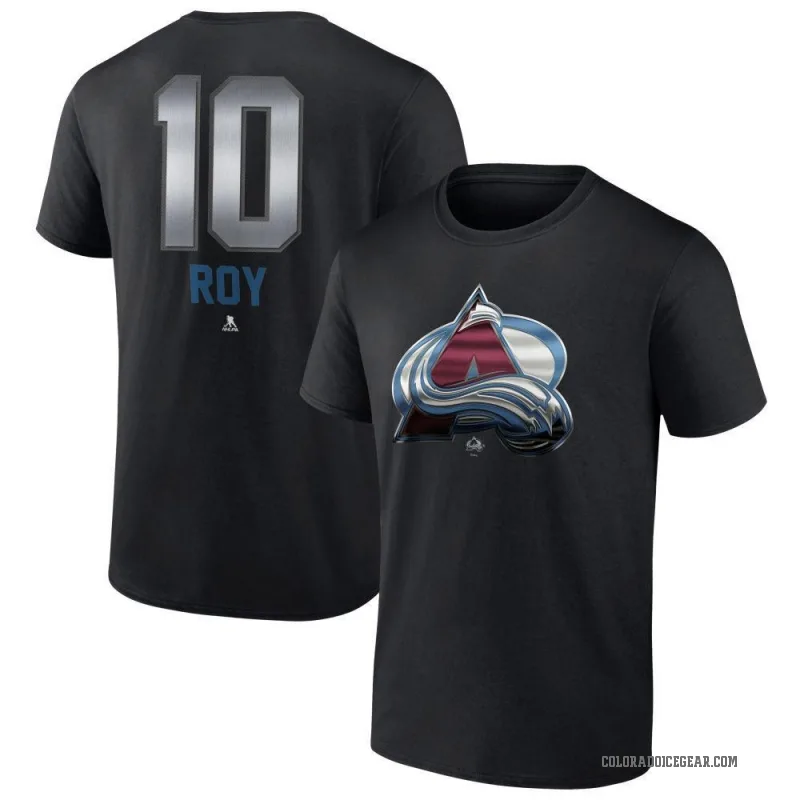 Nicolas Roy Men's Black Colorado Avalanche Midnight Mascot Logo T-Shirt