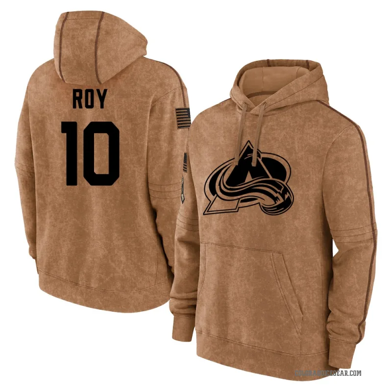 Nicolas Roy Men's Brown Colorado Avalanche 2023 Salute to Service Club Pullover Hoodie