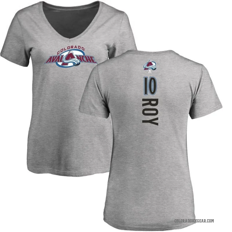 Nicolas Roy Women's Ash Colorado Avalanche Backer T-Shirt -