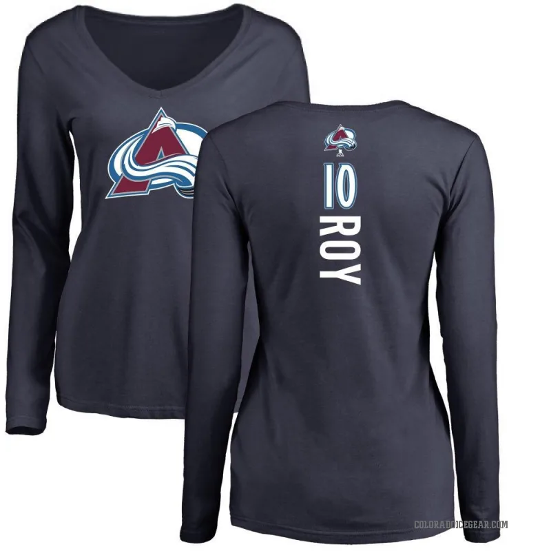 Nicolas Roy Women's Navy Colorado Avalanche Backer Long Sleeve T-Shirt -