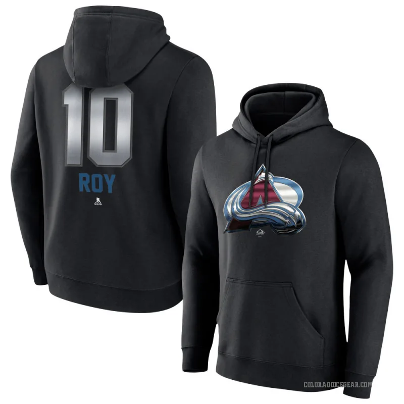 Nicolas Roy Youth Black Colorado Avalanche Branded Midnight Mascot Logo Pullover Hoodie
