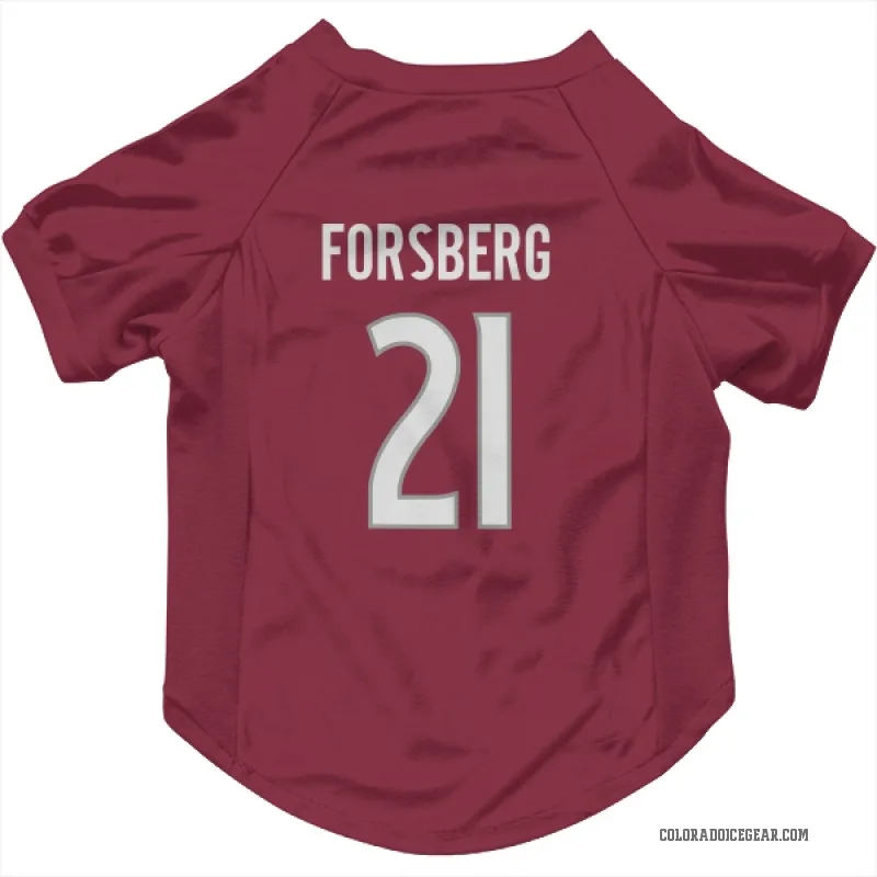 Peter Forsberg  Colorado Avalanche   Burgundy Cat & Dog Pet Jersey