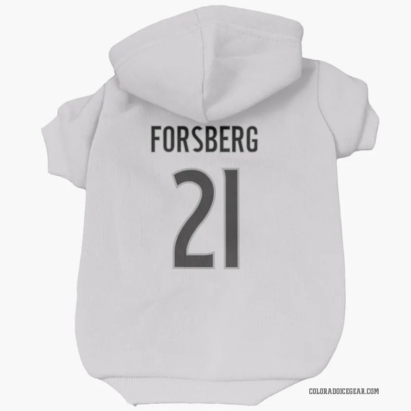 Peter Forsberg  White Colorado Avalanche  Cat & Dog Pet Hoodie