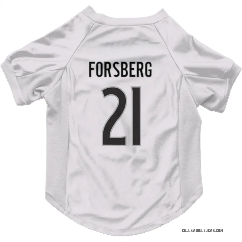 Peter Forsberg  White Colorado Avalanche  Cat & Dog Pet Jersey
