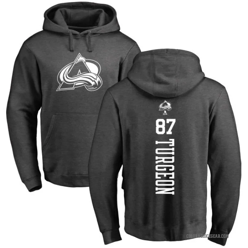 Pierre Turgeon Men's Charcoal Colorado Avalanche Branded One Color Backer Pullover Hoodie