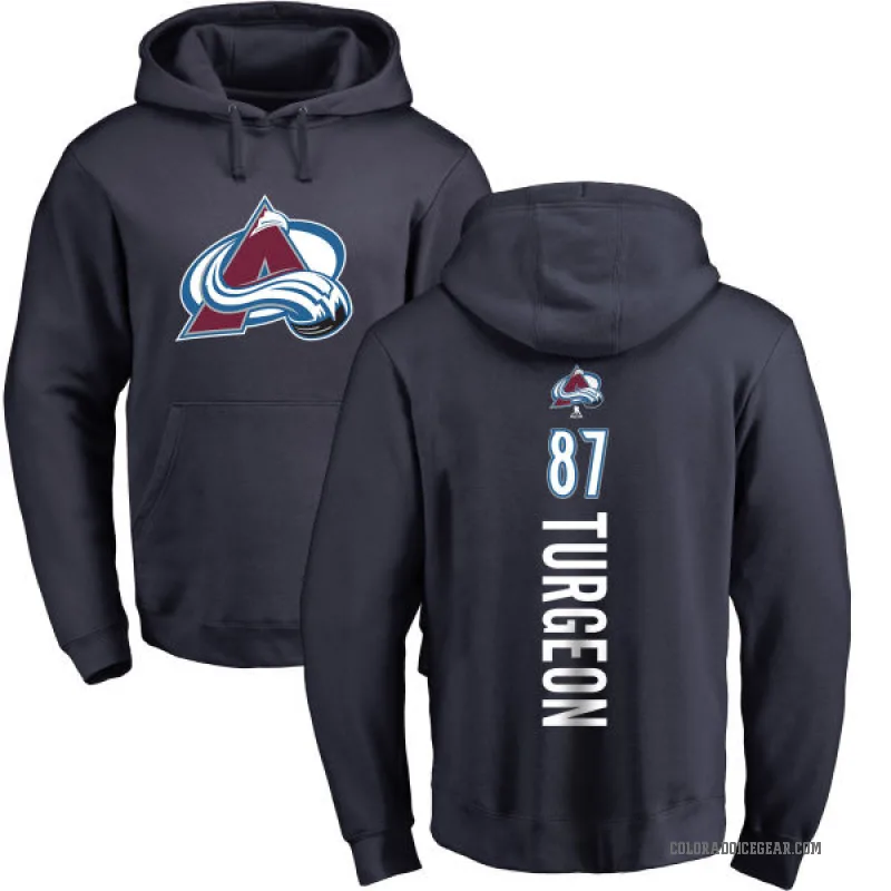 Pierre Turgeon Men's Navy Colorado Avalanche Branded Backer Pullover Hoodie