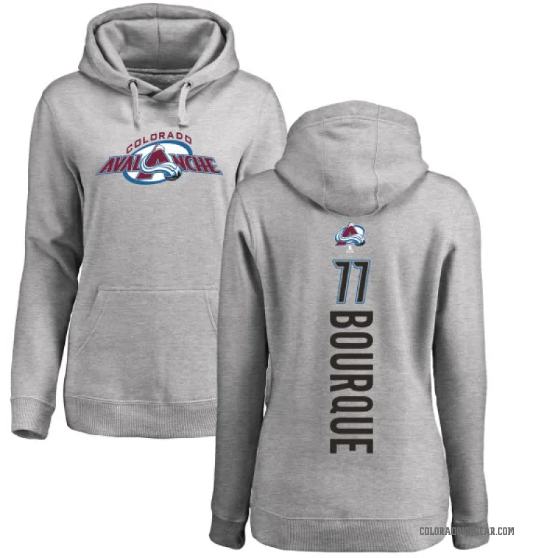 Raymond Bourque Women's Colorado Avalanche Branded Ash Backer Pullover Hoodie