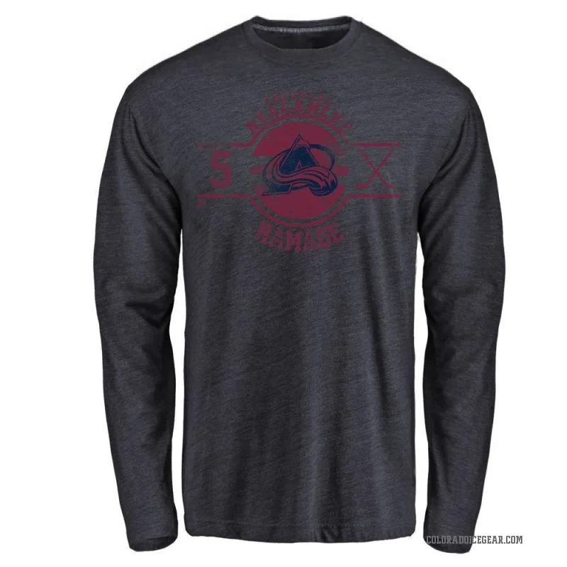 Rob Ramage Men's Navy Colorado Avalanche Insignia Long Sleeve T-Shirt -