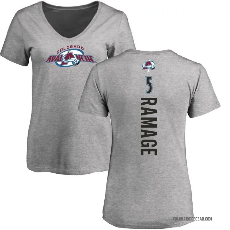 Rob Ramage Women's Ash Colorado Avalanche Backer T-Shirt -
