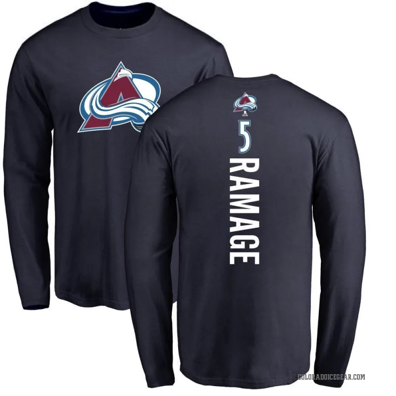 Rob Ramage Youth Navy Colorado Avalanche Backer Long Sleeve T-Shirt -