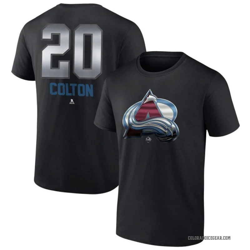 Ross Colton Men's Black Colorado Avalanche Midnight Mascot Logo T-Shirt