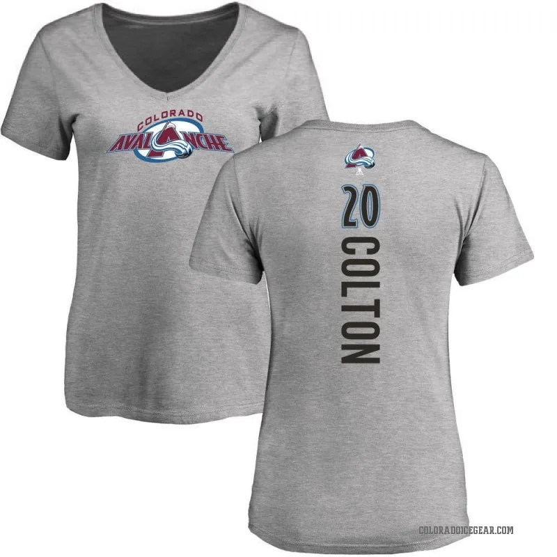 Ross Colton Women's Ash Colorado Avalanche Backer T-Shirt -