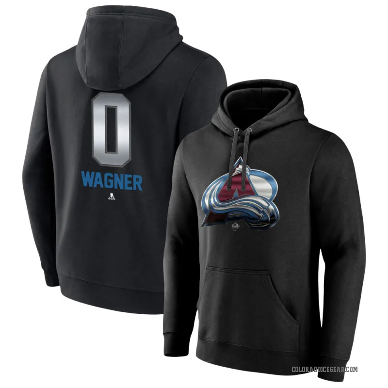 Ryan Wagner Youth Black Colorado Avalanche Branded Midnight Mascot Logo Pullover Hoodie