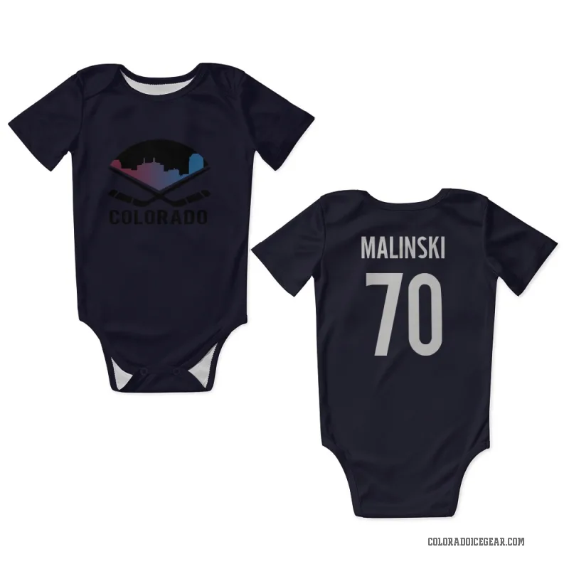 Sam Malinski  Navy Colorado Avalanche  Newborn & Infant Bodysuit