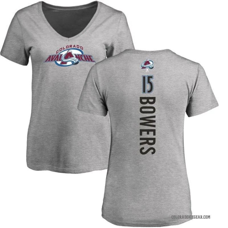 Shane Bowers Women's Ash Colorado Avalanche Backer T-Shirt -