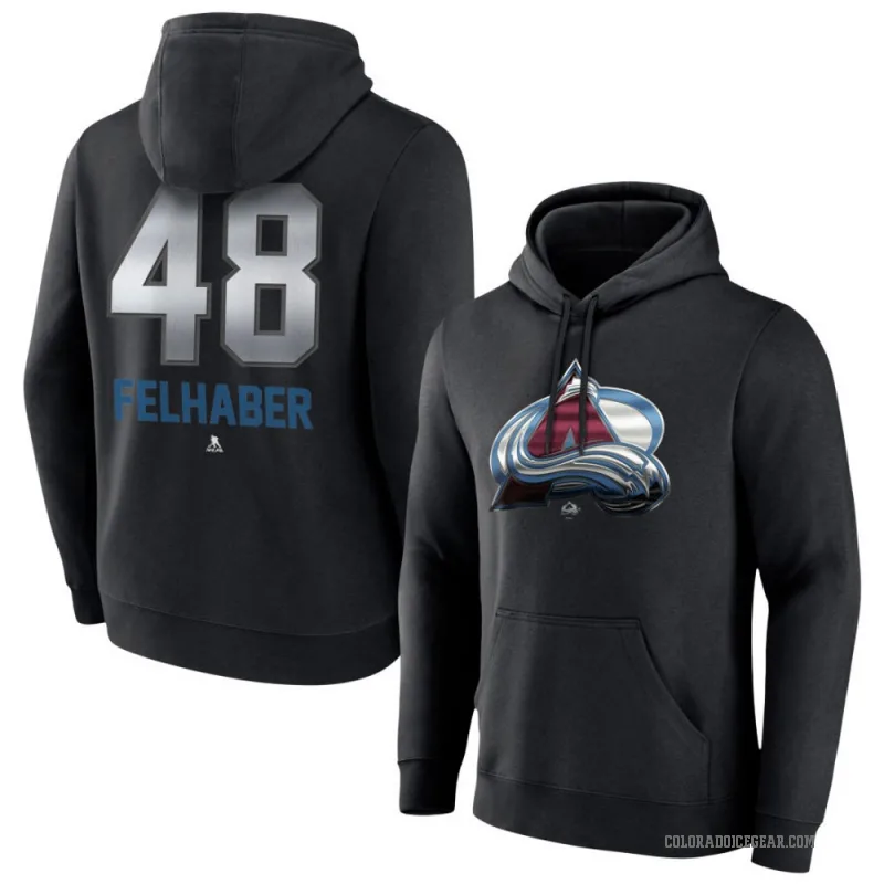 Tye Felhaber Youth Black Colorado Avalanche Branded Midnight Mascot Logo Pullover Hoodie